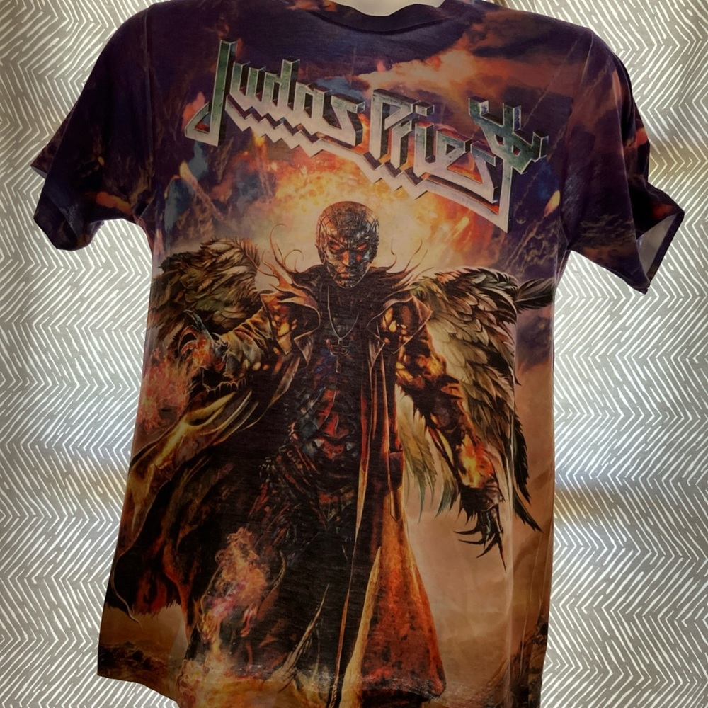 Sublivie Judas Priest T-Shirt Mens S The Redeemer of Souls Concert Tour Lyrics